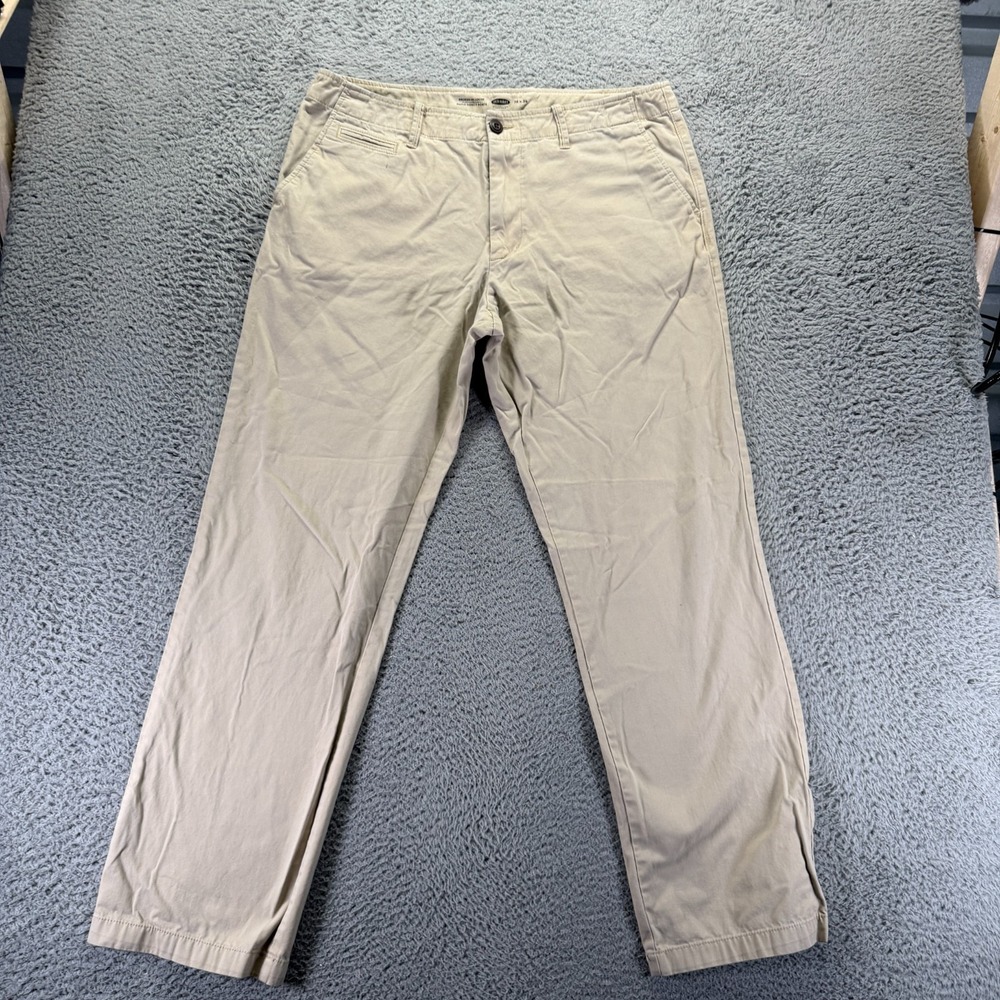 Old Navy Pant Mens 36x32 Beige Cotton Chino Straight Career Business Academia